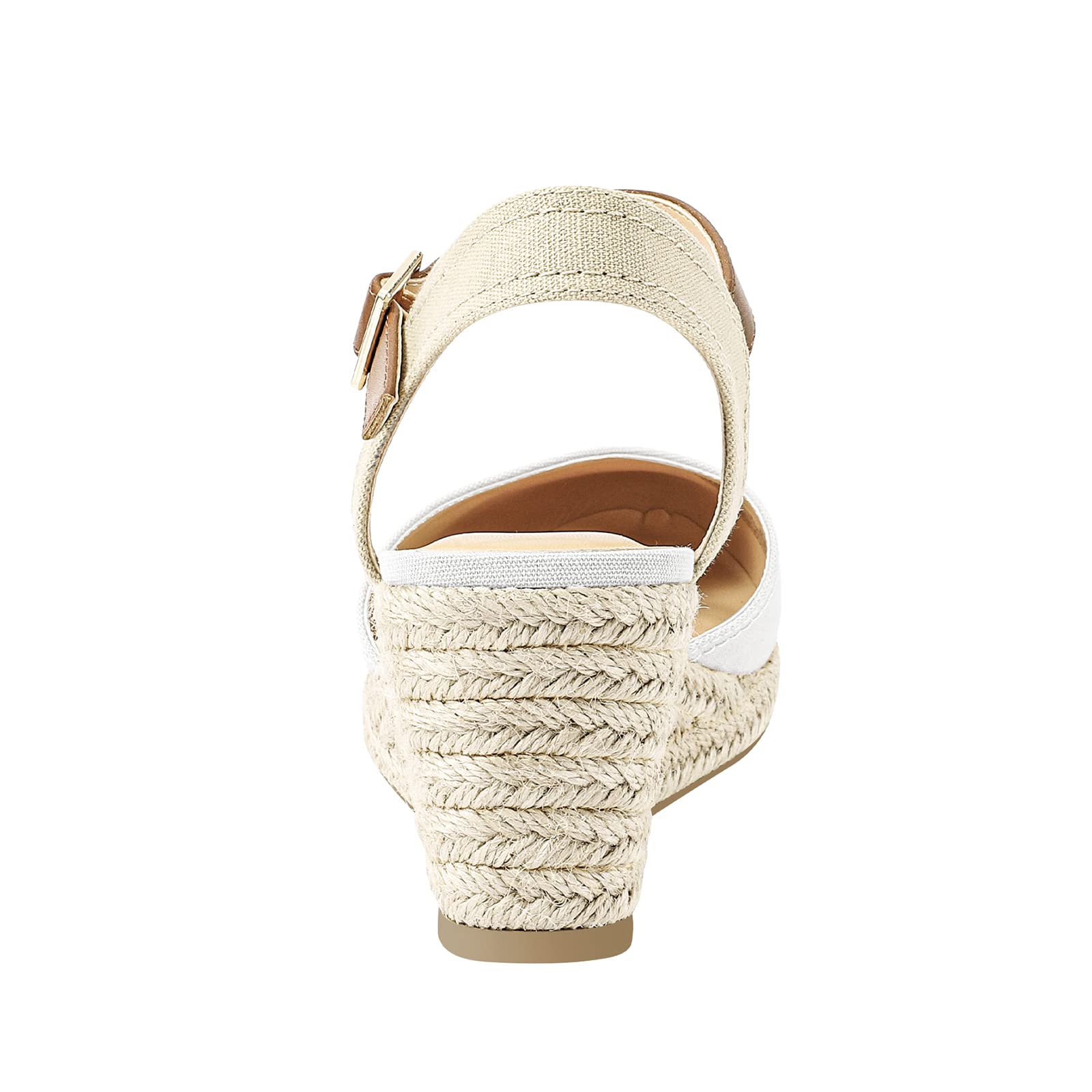 PIZZ ANNU Sandalias Mujer Verano Alpargatas con Cuñas de Esparto y Punta Cerrada Plataforma Espadrilles Zapatos Tacón Novia Boda Elegantes