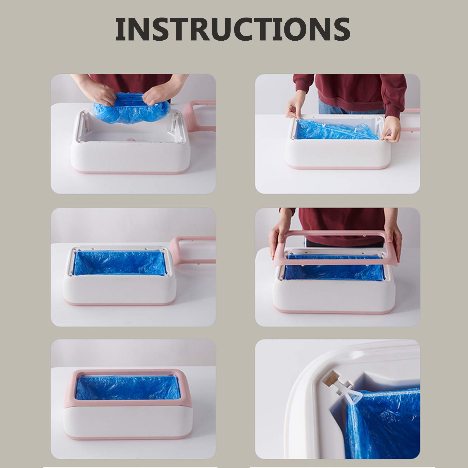 Distributeur automatique de couvre-chaussures avec 30 couvre-chaussures jetables pour maison, hôtels, usines, laboratoires, rose
