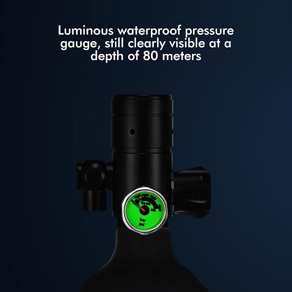 DIDEEP 1L Mini Scuba Diving Tank Pressure Relief Valve Kit with Diving Goggles Strap Bag Refill Adapter