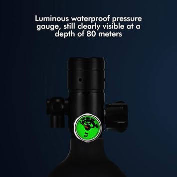 DIDEEP 1L Mini Scuba Diving Tank Pressure Relief Valve Kit with Diving Goggles Strap Bag Refill Adapter