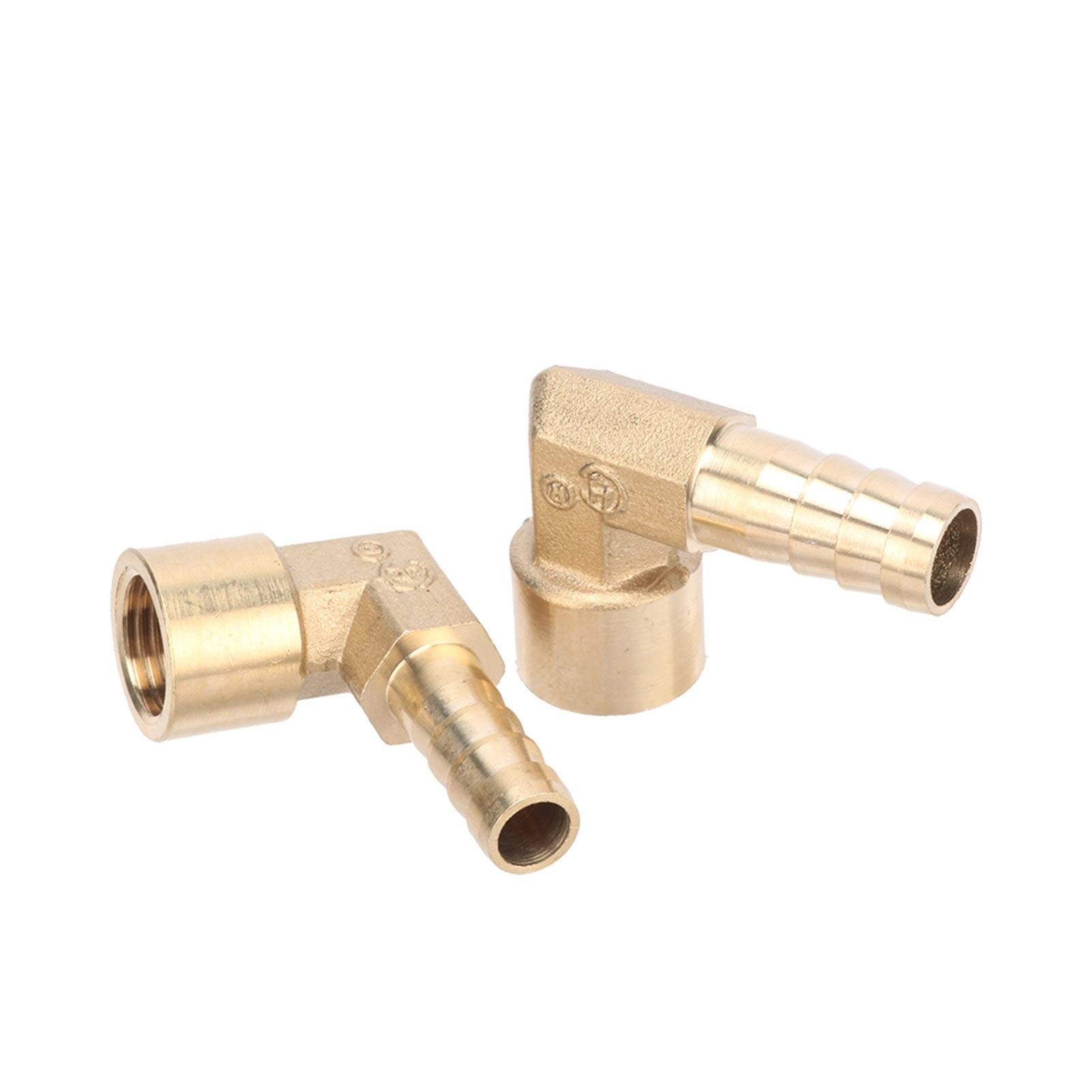Zraszacz ogrodowy, zraszacz do podlewania, narzędzia ogrodowe, sprzęt, kolanko mosiężne, 8 mm, 10 mm, z gwintem wewnętrznym BSP 1/4", złączka miedziana, 90 stopni, 1 szt. (kolor: 12 mm do 3/8")