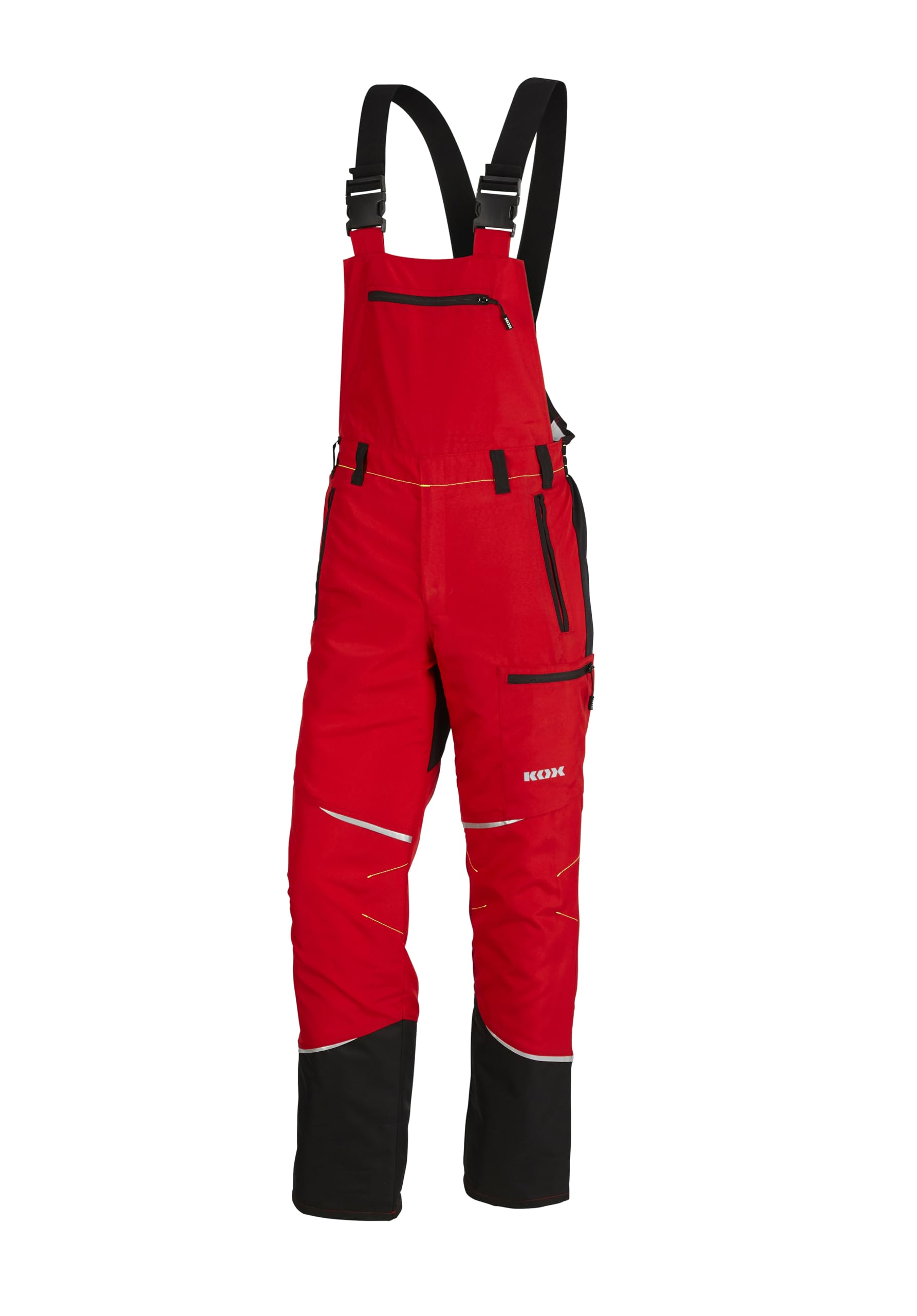 KOX Schnittschutz Latzhose Mistral 3.0 Rot/Gelb Größe 62 | Typ A