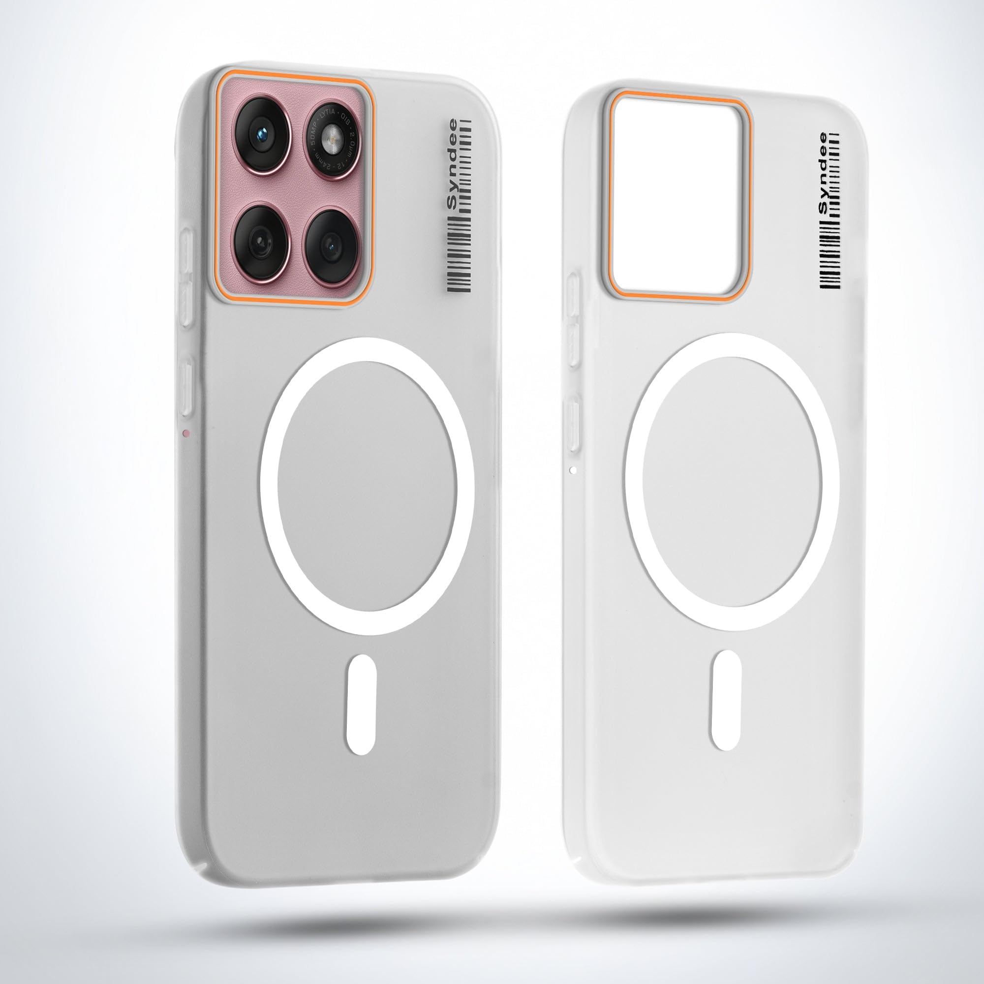 DL3 Mobilak Hard PC Frosted Translucent Case for Motorola Moto Edge 60 Fusion 5G / Edge 60 5G, Elegant White Back Cover, Compatible with MagSafe Magnetic Accessories, Anti-Scratch Protection (Clear)