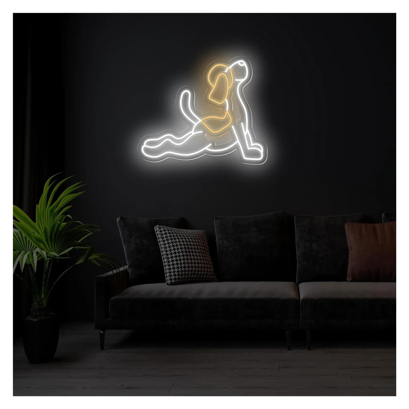 Scritta luminosa Insegna Al Neon A Con Cane Yoga, Decorazione Da Parete Per Interni, Dimmerabile, Per Amanti Degli Animali, Decorazione Per Camera Da Letto Per Bambini