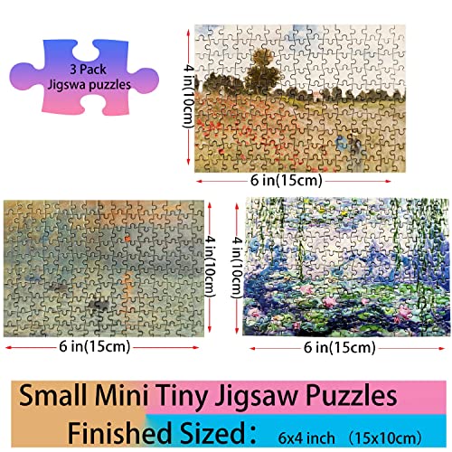 Pequeños Rompecabezas de 150 Piezas Pintura al Óleo de Monet Amanecer Mini Rompecabezas para Adultos con Mini Caballete Incluido miniatura 2