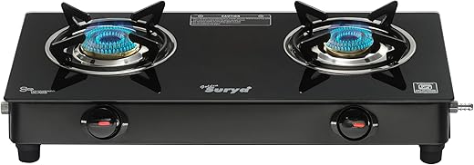 Golden Surya Magnum 2 Burner Toughened Glass Gas Stove | CI Plated Burners | Manual Ignition | Durable Knobs | ISI Certified | Gas Stove 2 Burner |…