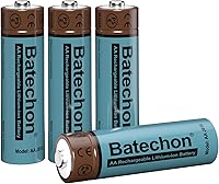 Vista 13 de Batería recargable de litio AA con cargador, paquete de 8 baterías AA de litio recargables, baja autodescarga y larga duración de hasta 2000+