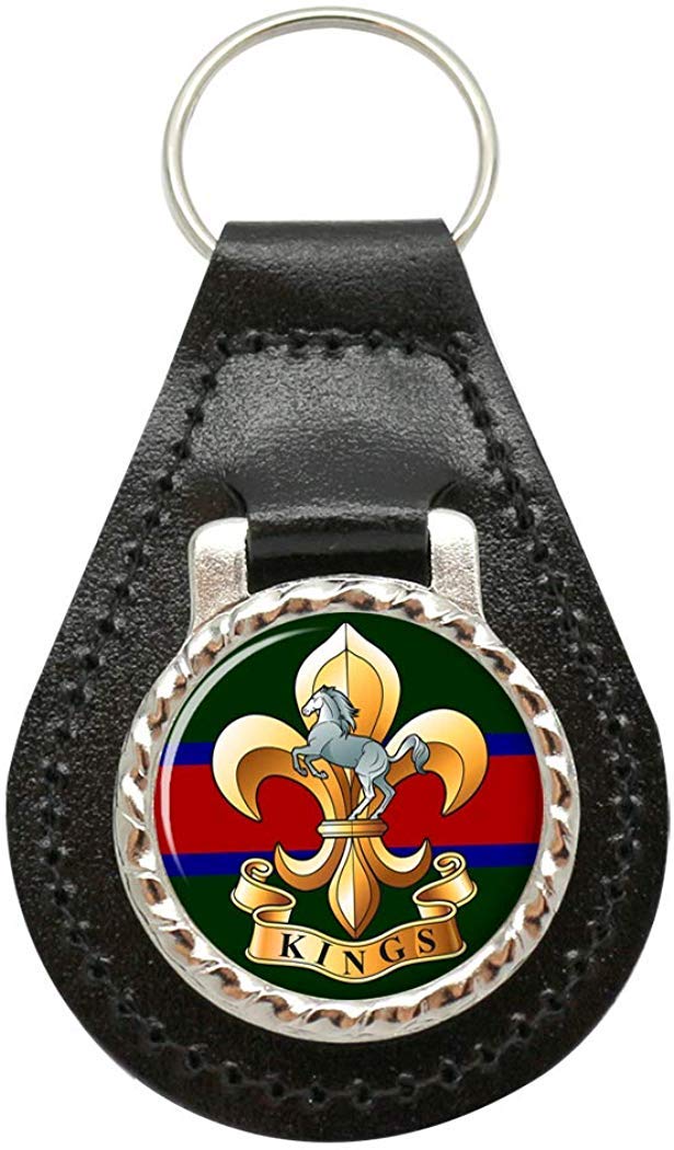 Giftshop UK King's Regiment, British Army Leather Key Fob