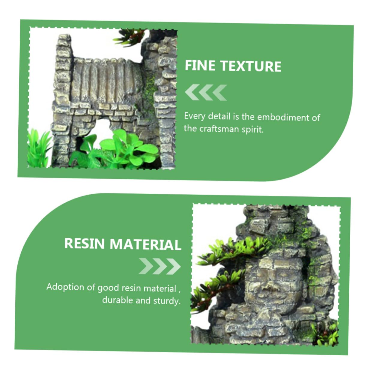 Kisangel Vier Buddha-Statue Aquarium Aquarium Landschaft Fisch Zucht Nest Harz Material Robuste Konstruktion