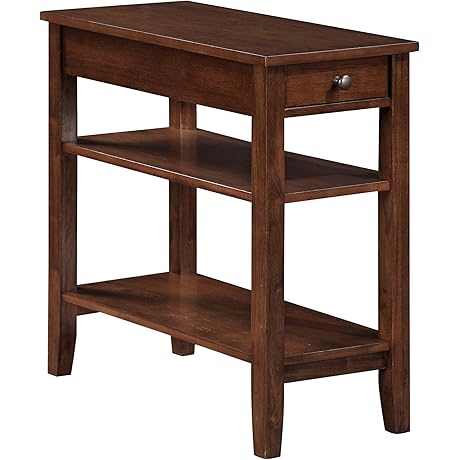 Convenience Concepts American Heritage Narrow Rectangle Side Table with Drawer