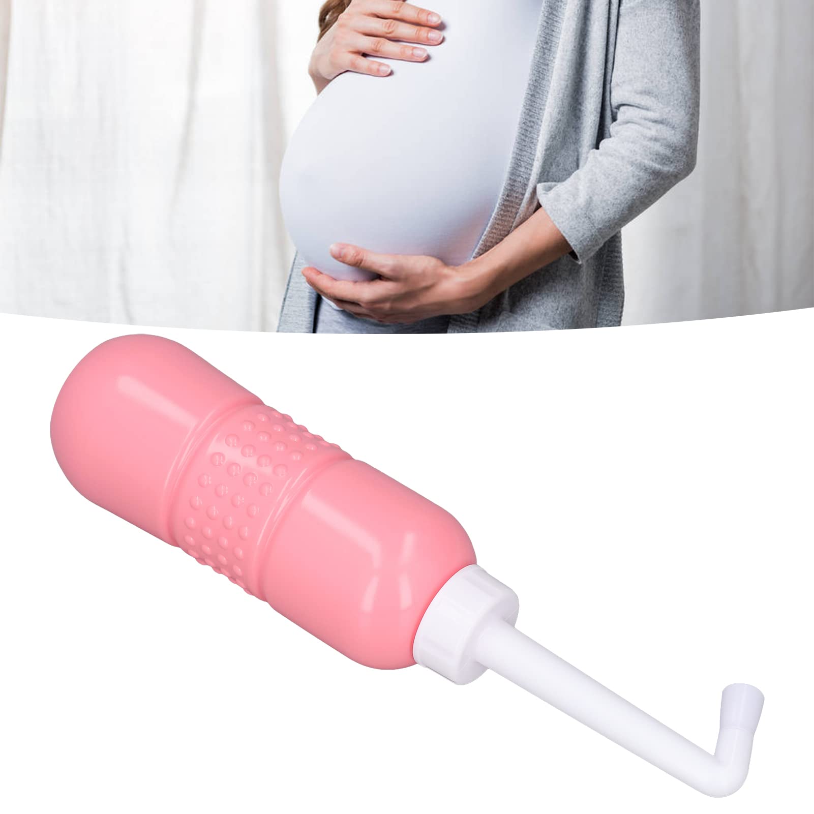 FTVOGUE Przenośna rączka bidetowa z podwójną dyszą, pojemność 650ml, dla osób niepełnosprawnych, pacjentów, do rutynowego czyszczenia i zmiany pieluszek