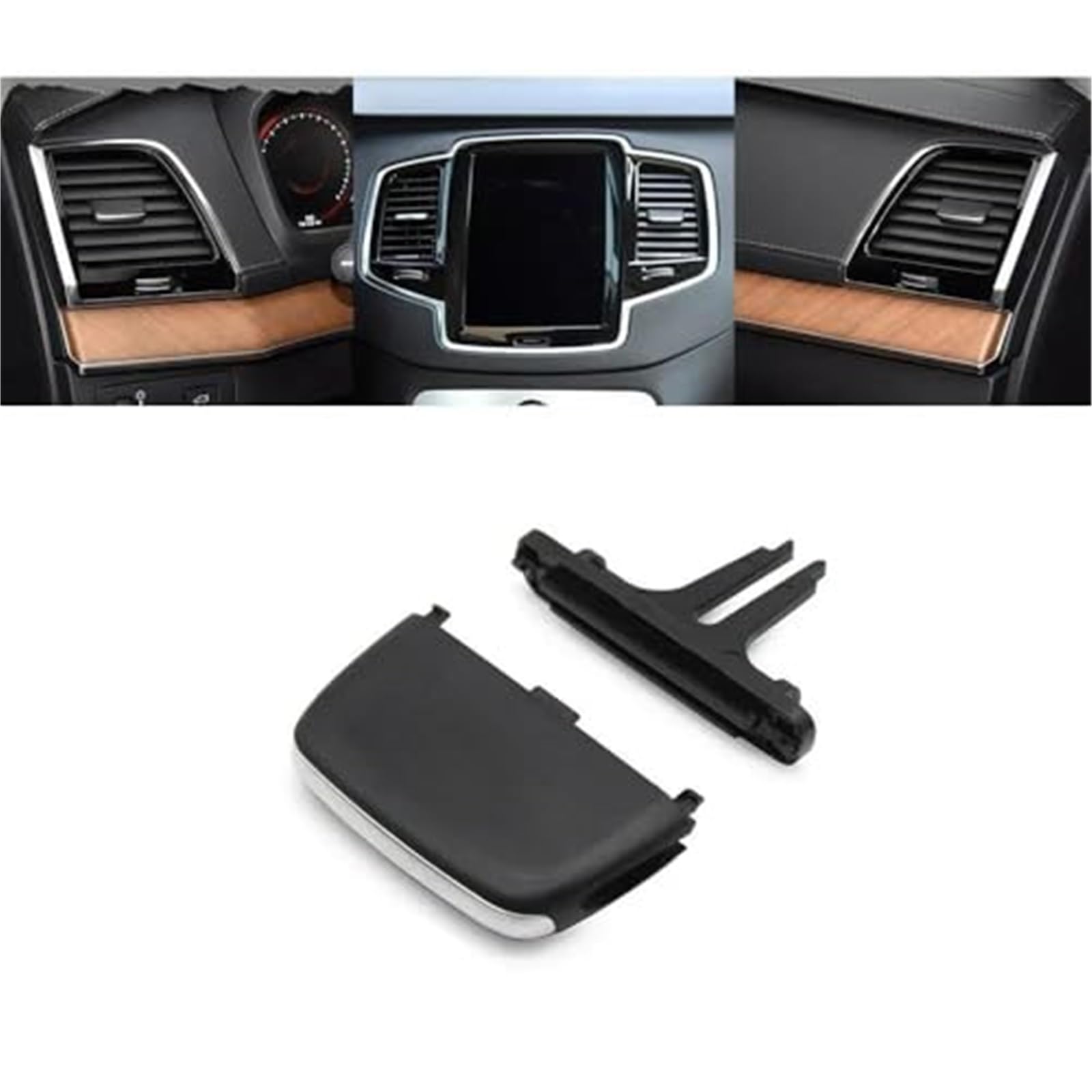 Dla VOLVO, XC90 V90 S90 samochodowy klips nawiewu klimatyzatora zestaw naprawczy przednia tylna kratka wentylacyjna AC zakładka wylotowa suwak Zacisk wentylacyjny(BLACK 2 pcs)