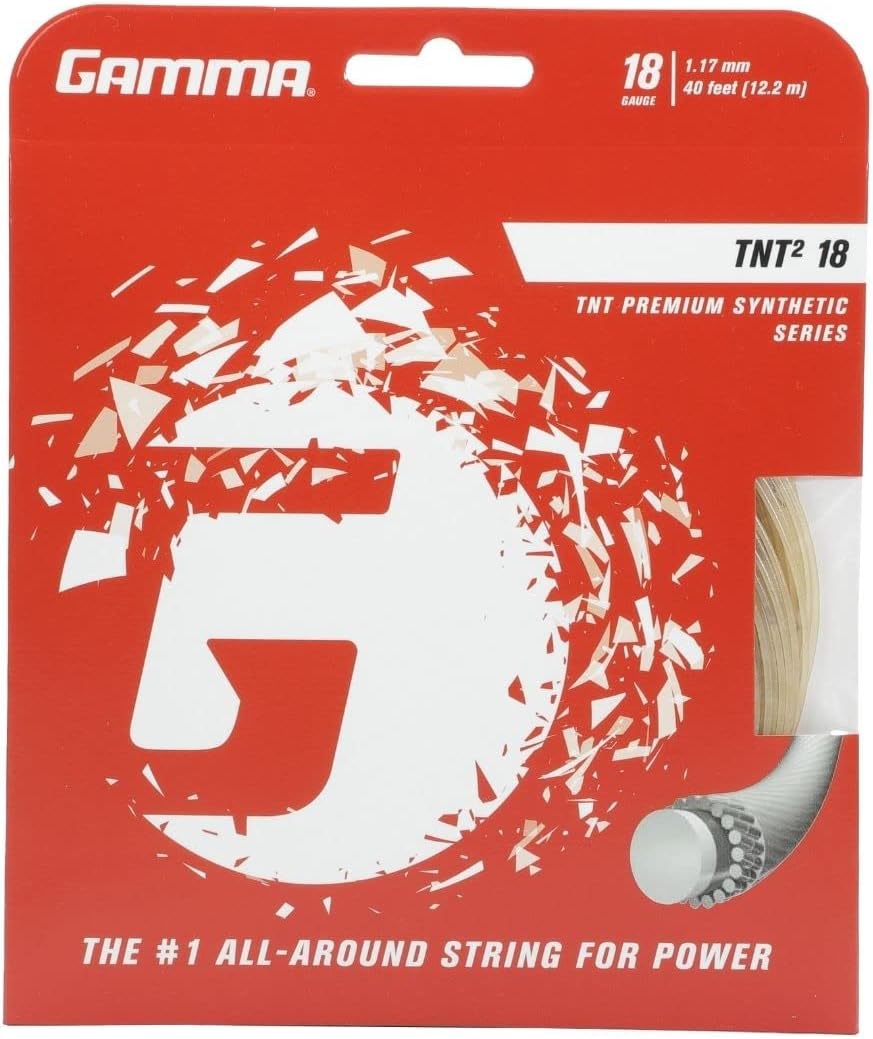 Gamma TNT2 Premium Synthetic Solid Core Tennis Racquet String Set Mulitpacks (2-4-6-8-Packs)