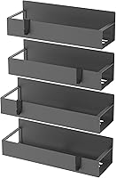 Vista 6 de 4 Pack Magnetic Spice Storage Rack Organizer for Refrigerator and Oven, Dark Gray Fridge Organizers and Storage