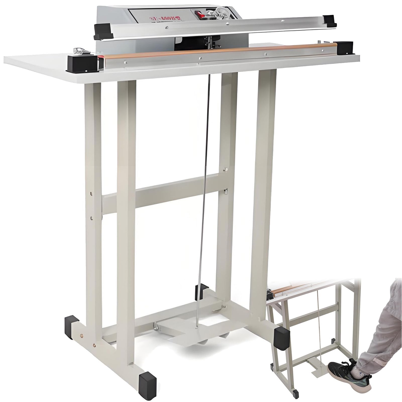 JKJZSALJ Foot Sealing Machine - Impulse Sealer With Foot Pedal, 2-In-1 Film Cutting And Sealing, Continuous Bag Heat Sealer, Sealing Width 0.3Cm, Length 100Cm,60cm