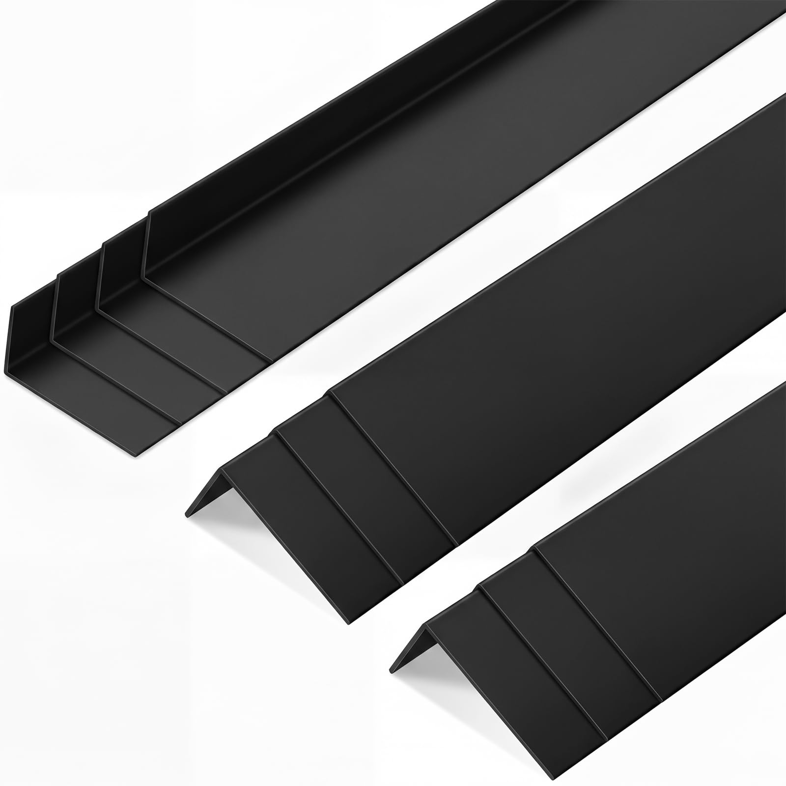 Sasylvia 10 Pcs Wall Corner Guard, 3/8 X 1-1/4 X 36 Inches, Black, Vinyl