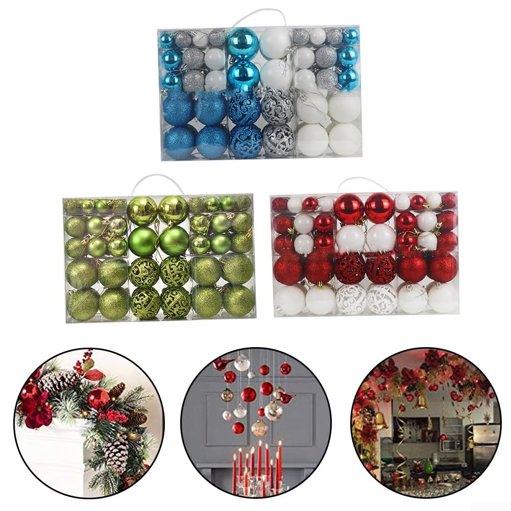 100 Stück Weihnachtskugeln, bruchsichere Kugeln, Weihnachtsbaumschmuck, Ornamente für Urlaub, Hochzeit, Party, Dekoration (grün)