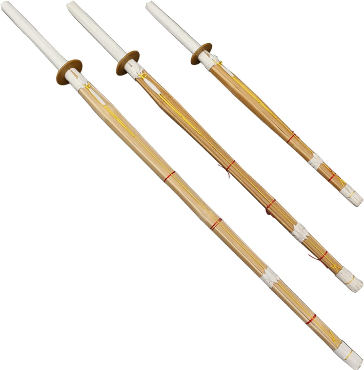 Épée de samouraï en Bambou Naturel,Épées en Bois de Pratique du Kendo,Katana Japonais en Bois Fait à la Main pour l'entraînement,Les Cadeaux,Le Cosplay-2PCS||120CM