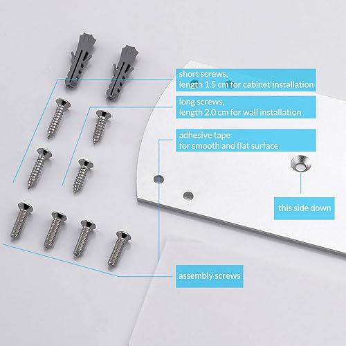 Miniatura 9 de simpletome ONE - Toallero de papel para colocar debajo del gabinete, adhesivo o instalación de perforación, aleación de aluminio + ABS (blanco)