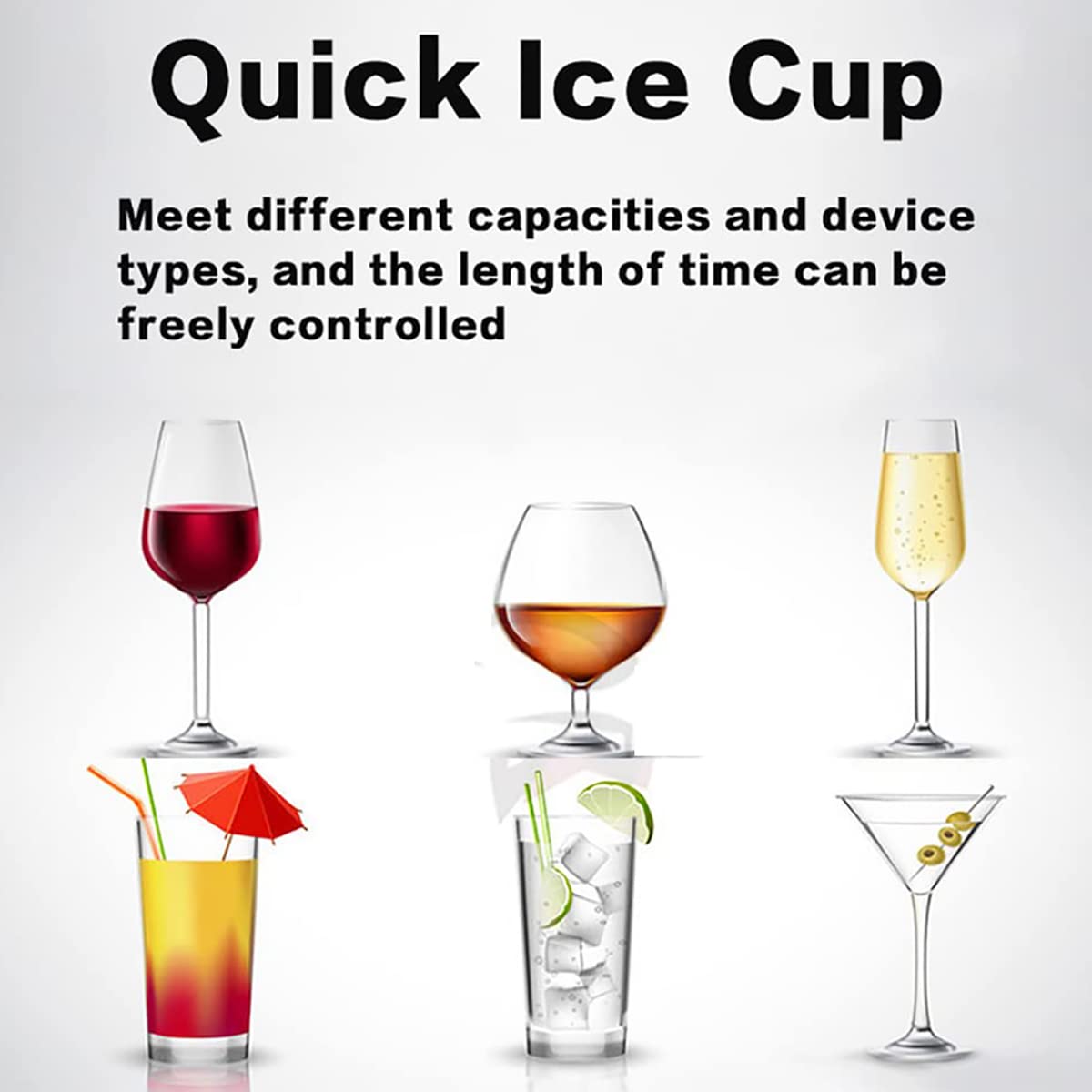 Mini refrigeratore di vetro a CO2 per tazze e bicchieri, congelatore per bicchieri, refrigerazione di bottiglie per cocktail, birra, bevande, vino, raffreddamento istantaneo dei bicchieri in pochi