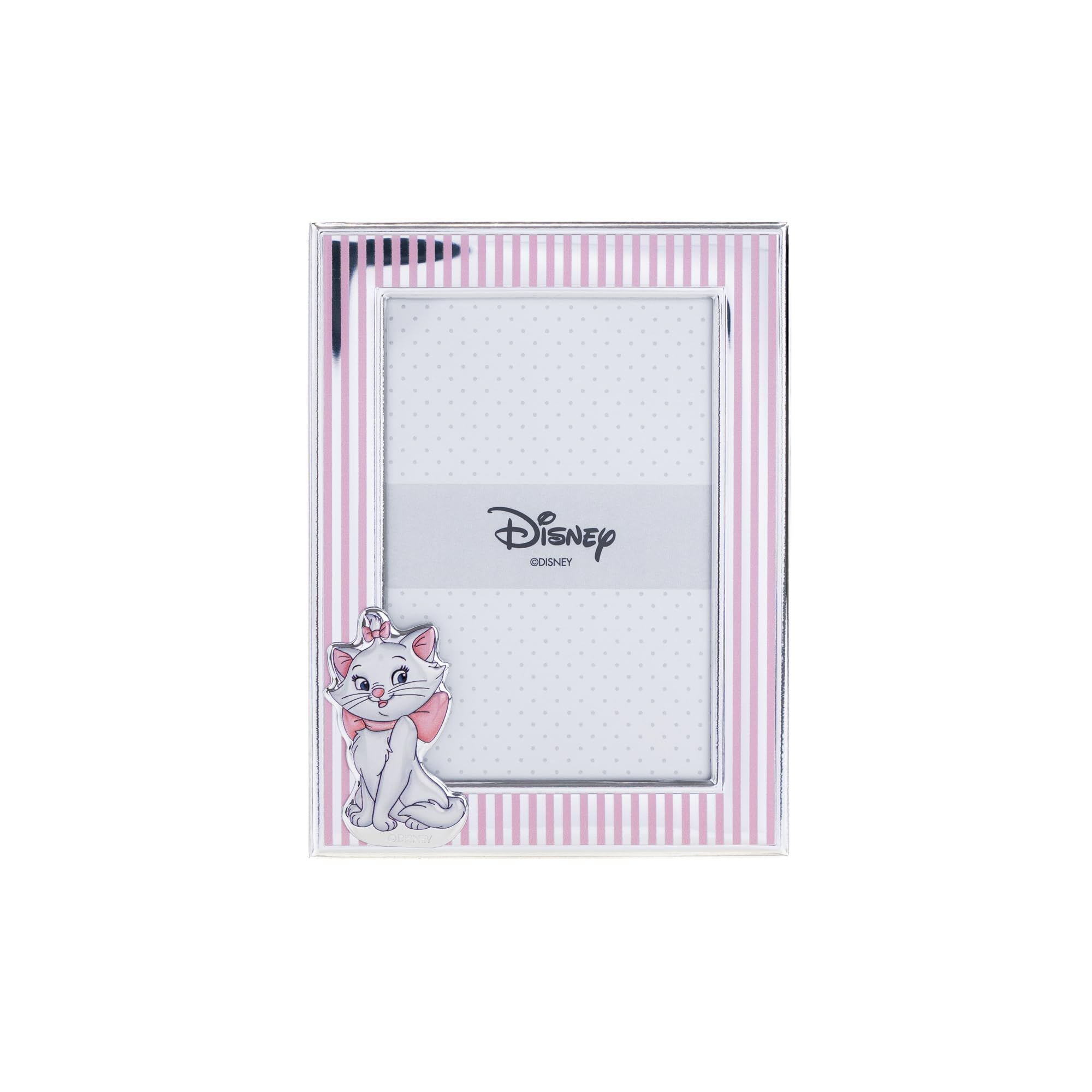 VALENTI & CO. Disney Baby - Minou The Aristocats - Silver Photo Frame for Children, Christening, Birth or Birthday Gift Idea (9 x 13 cm)