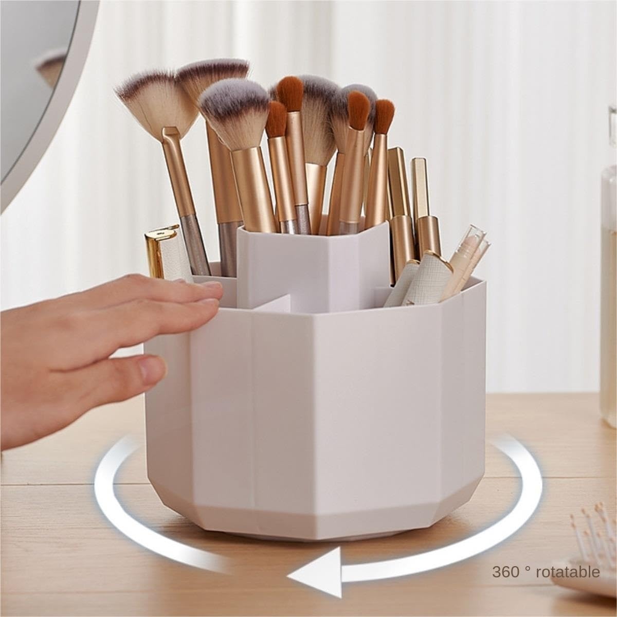 Stifteköcher Stifte Halter Multifunktionaler Stifthalter mit 5 Fächern, um 360° drehbar, Schreibtisch-Organizer, Büro-Aufbewahrung Schreibtisch-Organizer