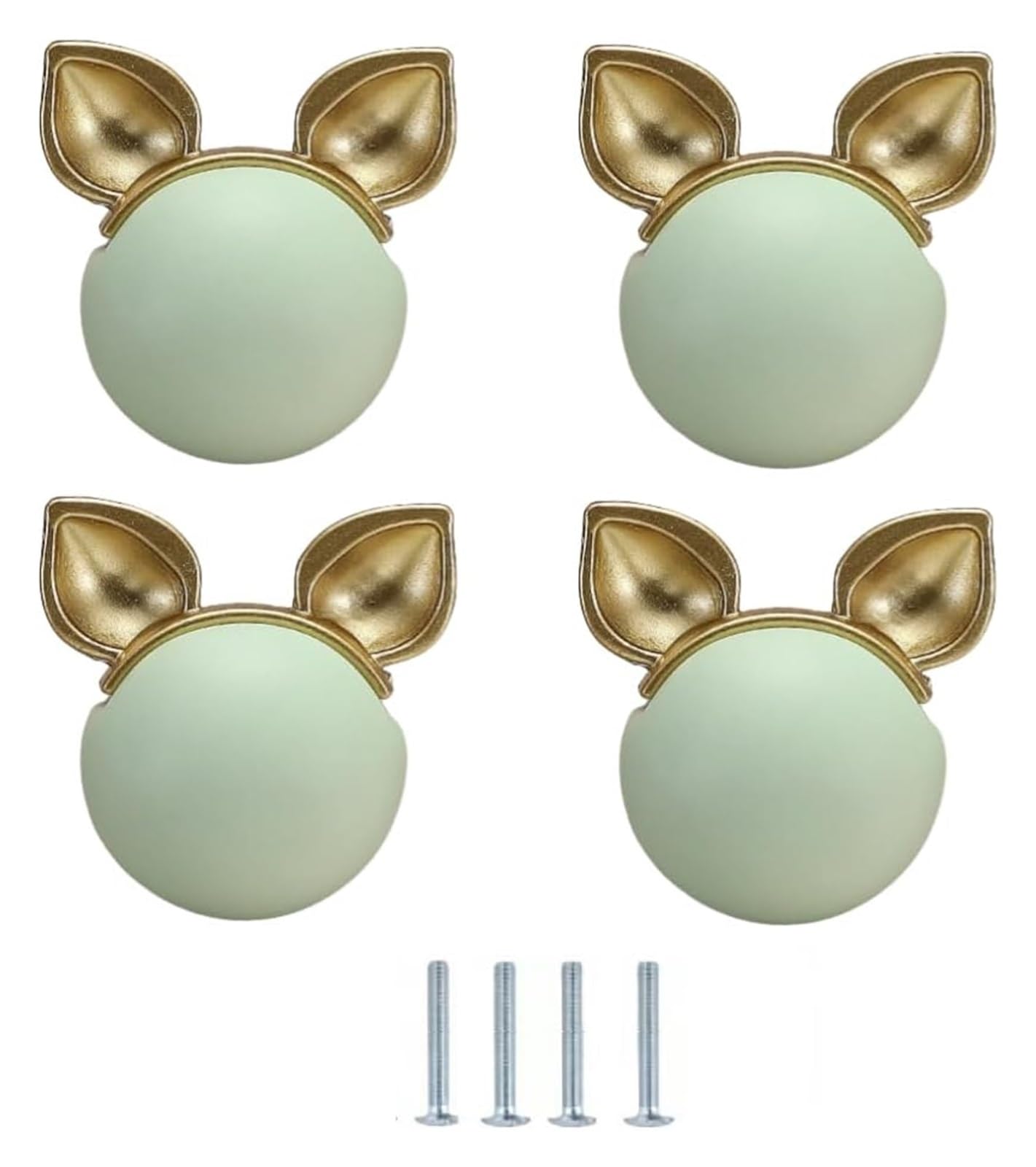 Enmrfvkz Grün Ceramic Cupboard Drawer Handle Knobs, Ceramic Zinc Alloy Zodiac Pig Cabinet Knobs Multicolor 4 Pcs For S Room(Grün)