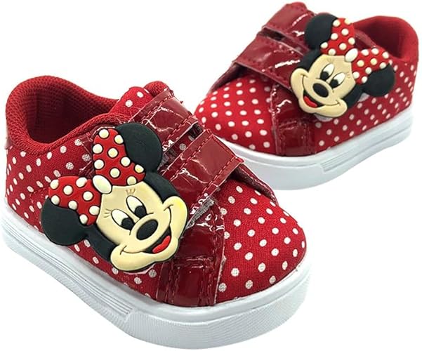 Tênis Sapatinho Infantil Bebê Miney Com Bolinhas Vermelho