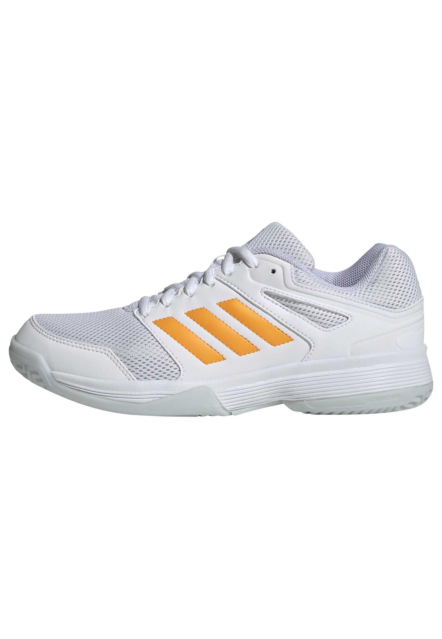 adidas Women's Speedcourt Women Indoor Shoes, FTWR White/Pure Tangerine/Crystal Sky, 10.5 UK