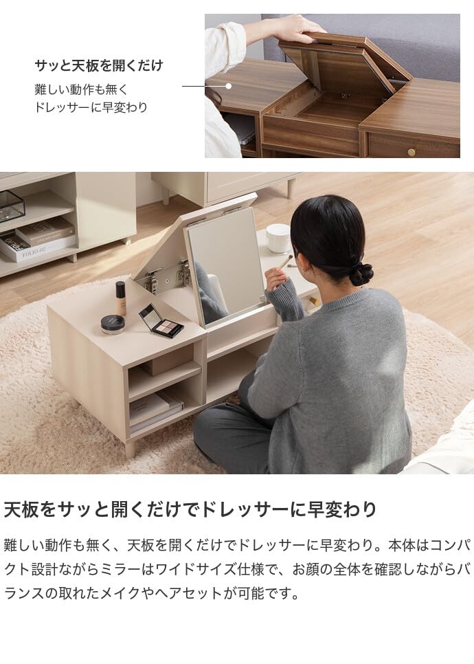 ドレッサーテーブル　ホワイト 楽天市場】ドレッサー テーブル ドレッサーテーブル ミラー 鏡