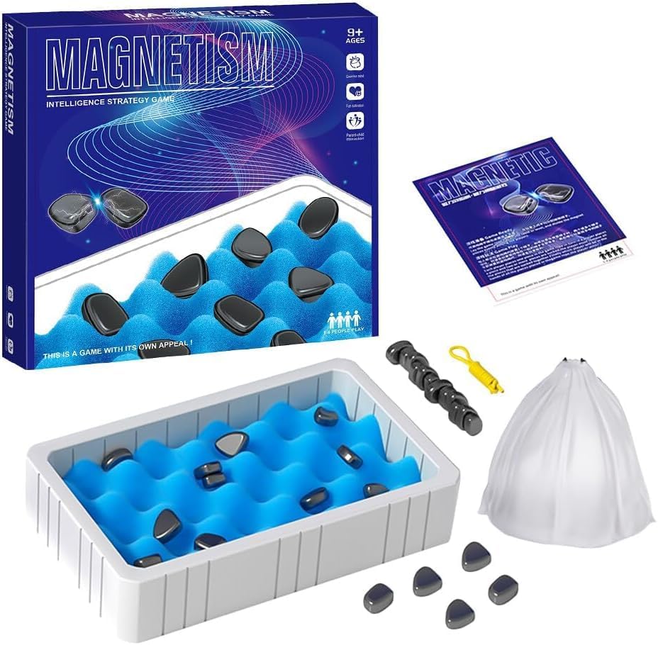 Rhyhorn Magnetic Chess Game with Stones, Multiplayer Magnet Board Game Set, Magnetic Rocks Game for Kids and Adults with Sponge Groove, String, Portable Magnetic Chess with Storage Bag (B0D119DS38) Amazon Price History, Amazon Price Tracker