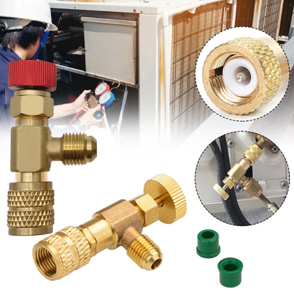 Valvola Di Sicurezza Per Condizionatore R410A - Valvola Di Controllo Flusso In Ottone Per Tubi Refrigerante 1/4''-5/16'' - Foto 2