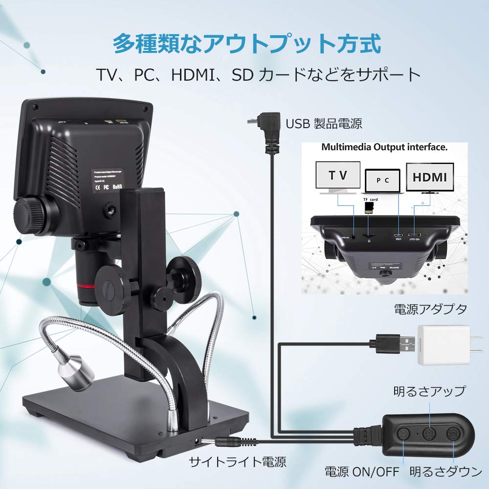 Amazon.co.jp: LINKMICRO Digital Microscope, 5 Inch LCD, 1080P