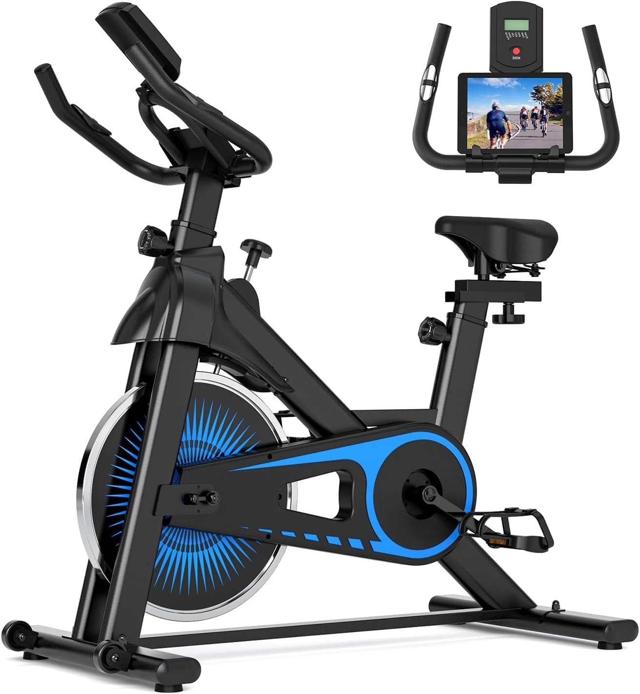 NAYSAYE Exercise Bike, Adjustable Stationary Bikes with Smartphone Mount, Professional Exercise Bike with Digital Pulse Display for Home and Office