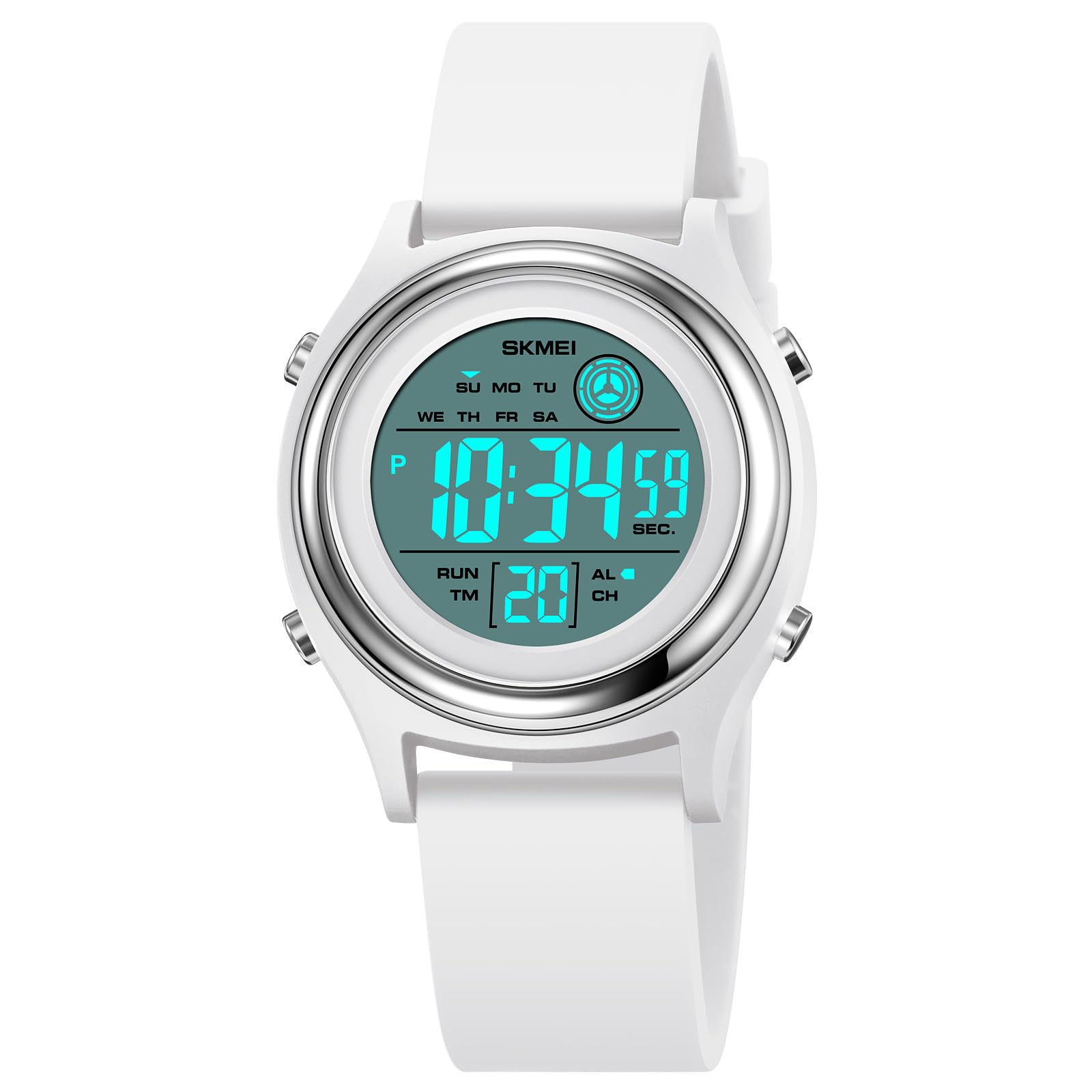 SKMEI Mens Wrist Watch, Waterproof Military Analog Digital Watches with LED Multi Time Chronograph, Stainless Steel Business Watches for Men