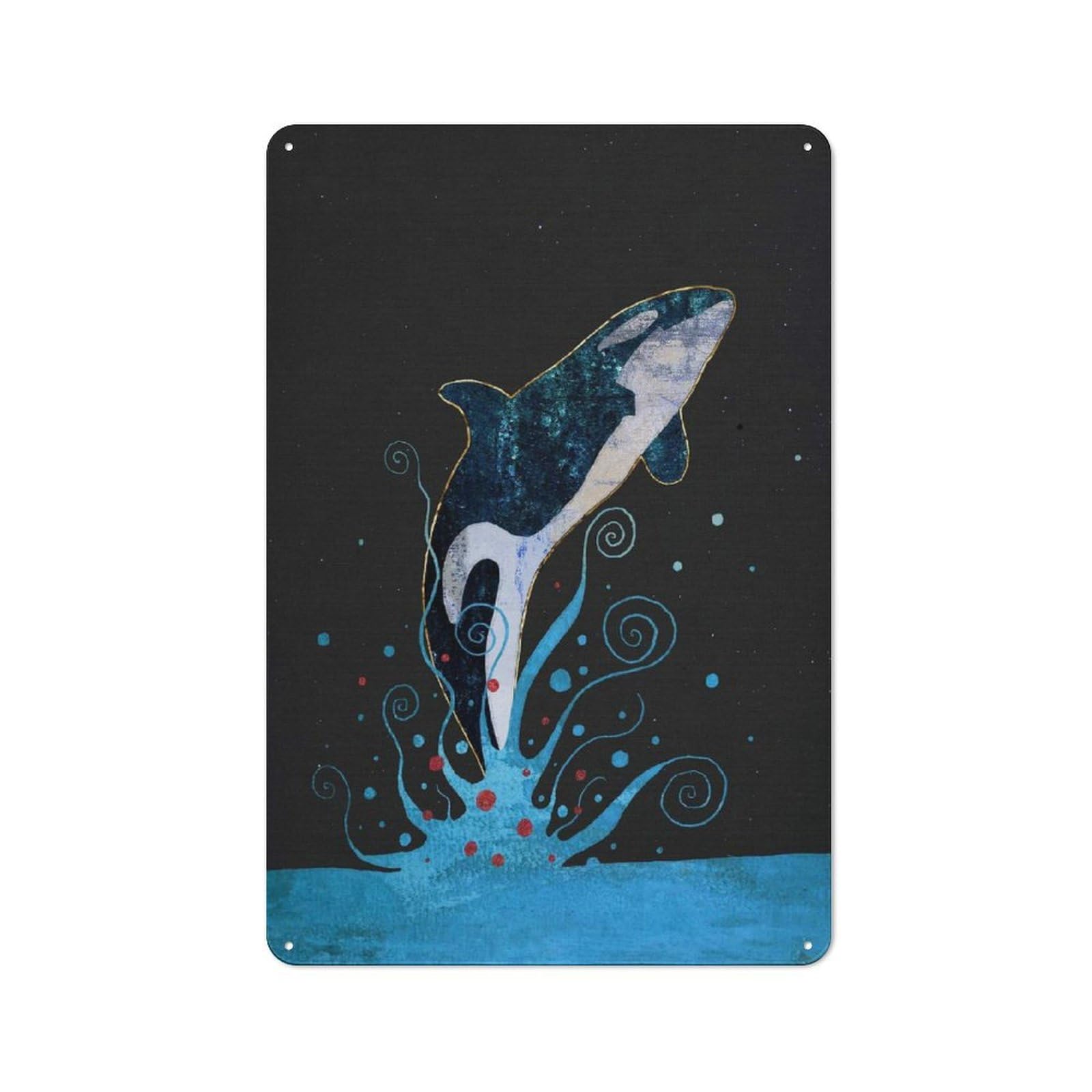 For Hobby Room Or Studio, Orca Retro-style Tin Sign 30x20cm, for Room Styling Across Hobby Rooms And Studios