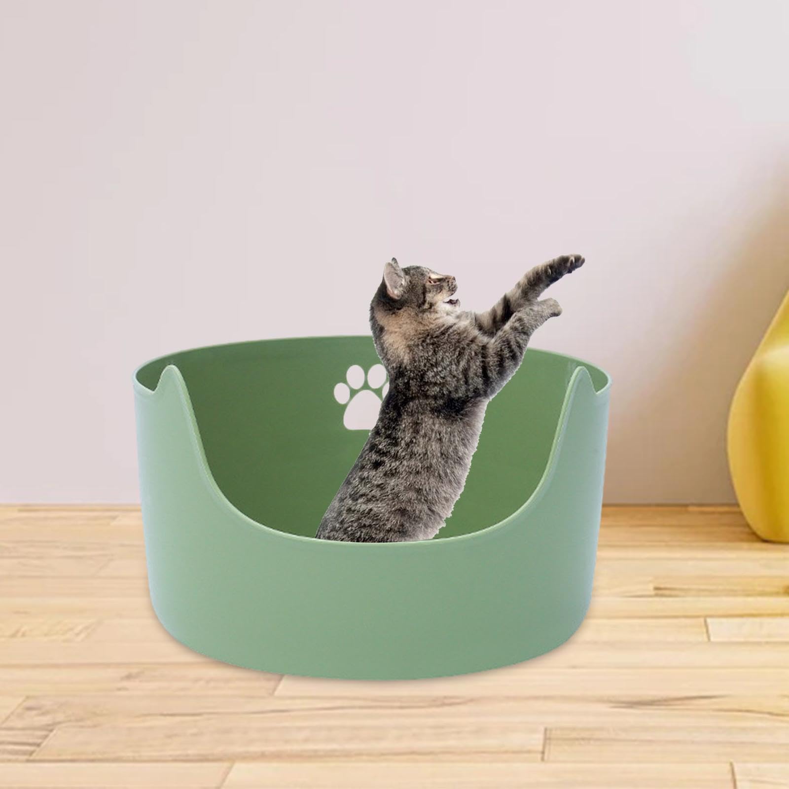 Lettaia, Lettiera for gatti for aperta con lati alti Durevole(Green)