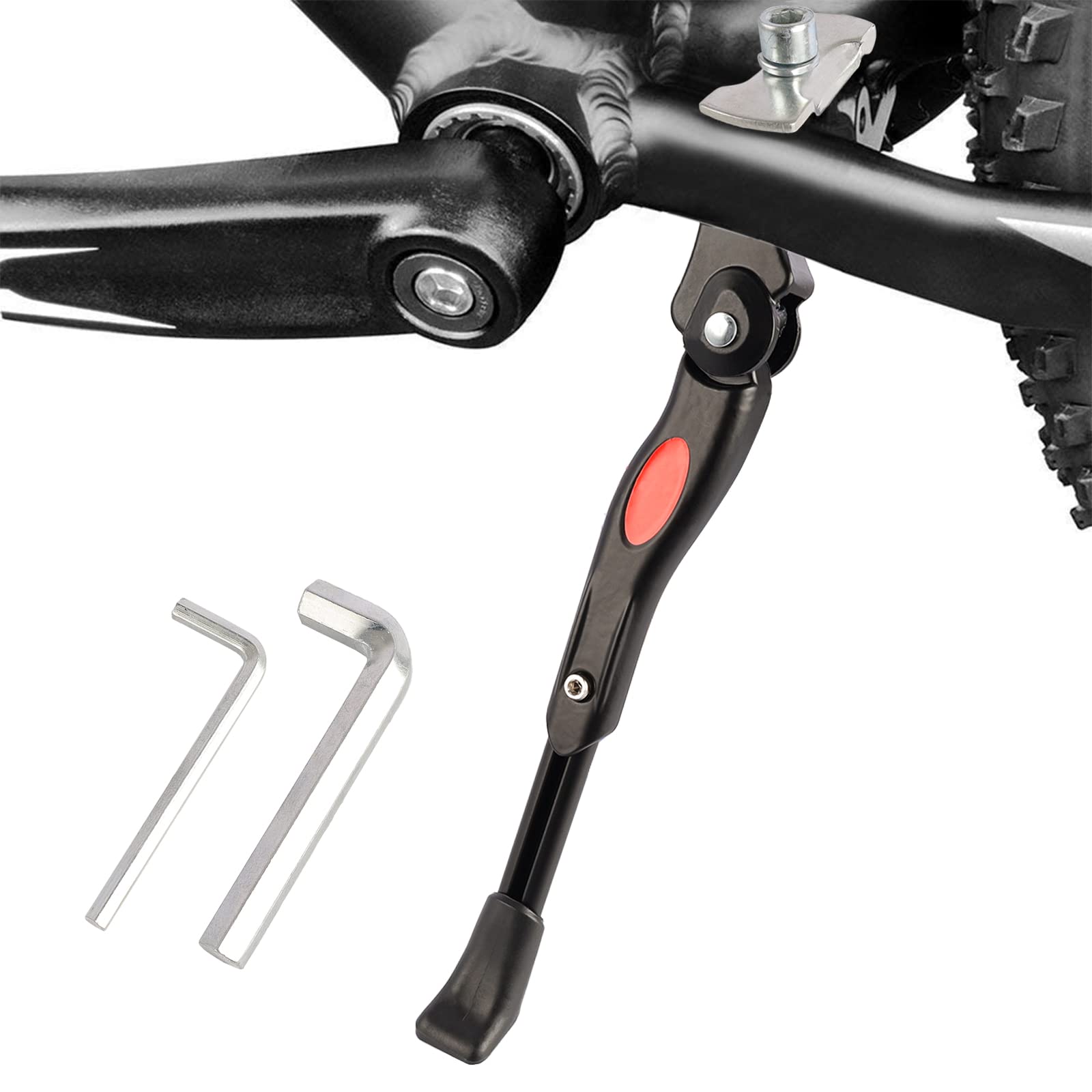 Stojak na rower 20, 24, 26", stop aluminium, regulowany, uniwersalny stojak na rower z antypoślizgową gumową nóżką i kluczem imbusowym, do rowerów górskich, wyścigowych