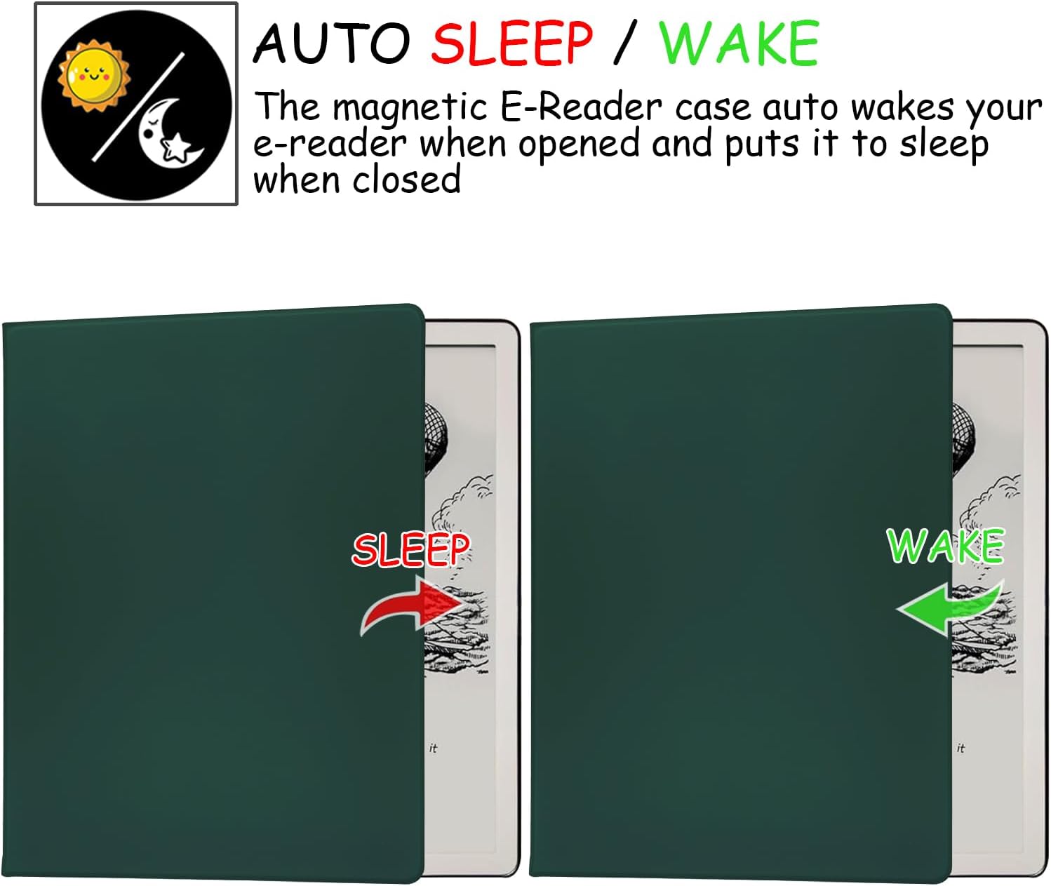 Magnetic Stand Case for Kindle Scribe - Ultra-Thin Leather Cover Auto Sleep/Wake Book Folio Cover with Magnetic Pen Buckle for 10.2 Inch Kindle Scribe (2022/2024 Release) (Green)