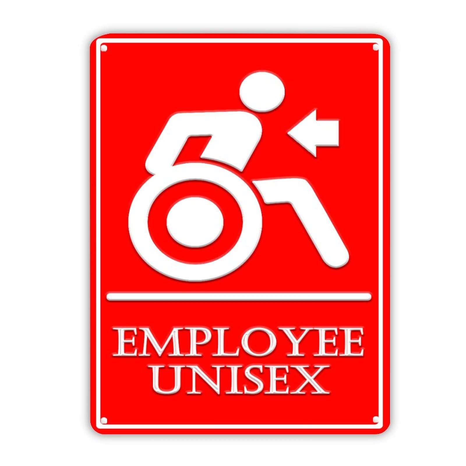Plaque pour toilettes unisexe en métal pour parking extérieur