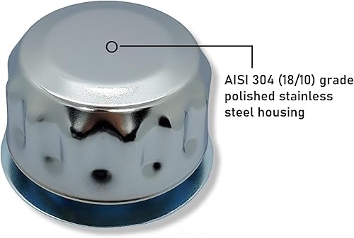 Miniatura 7 de Tapa de ventilación de metal para llenado de aceite hidráulico y combustible para tanque de depósito (solo tapa, bloqueo de bayoneta, cromado, junta