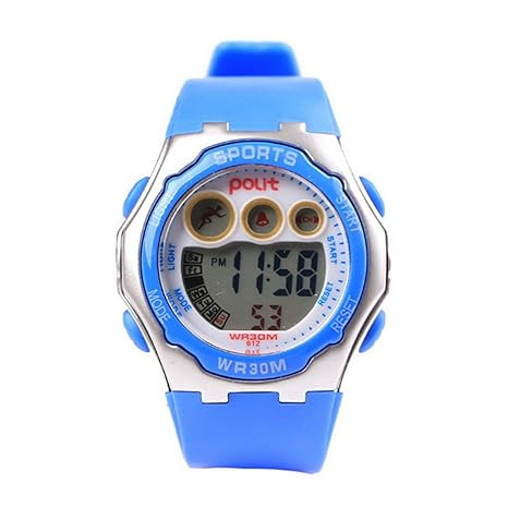 POLIT Kids Multifunction LED Wrist Wrist Watch Gift Digital Sport Waterproof Watch - Blue