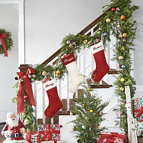 2 Stück Weihnachtsstrumpf Personalisiert Name 46cm große gestrickte...