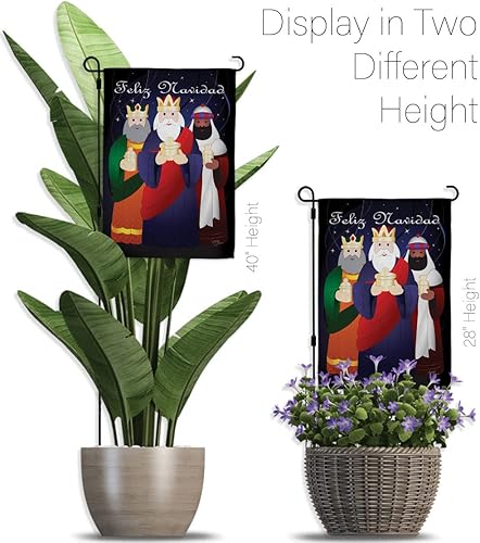 Miniatura 5 de Bandera de jardín de Feliz Navidad, decoración de pared para tres reyes, tapiz religioso para la temporada de la santa familia, letrero de puerta