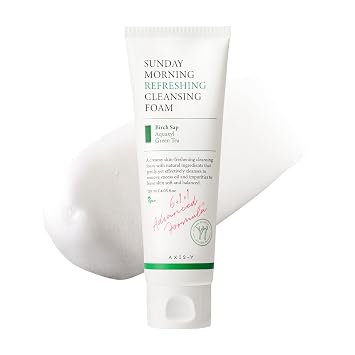 AXIS-Y Sunday Morning Refreshing Cleansing Foam with Birch Sap - Hydrating & Soothing Gentle Facial Cleanser - Vegan Korean Skin Care Face Wash for All Skin Types 4.06 fl. oz.