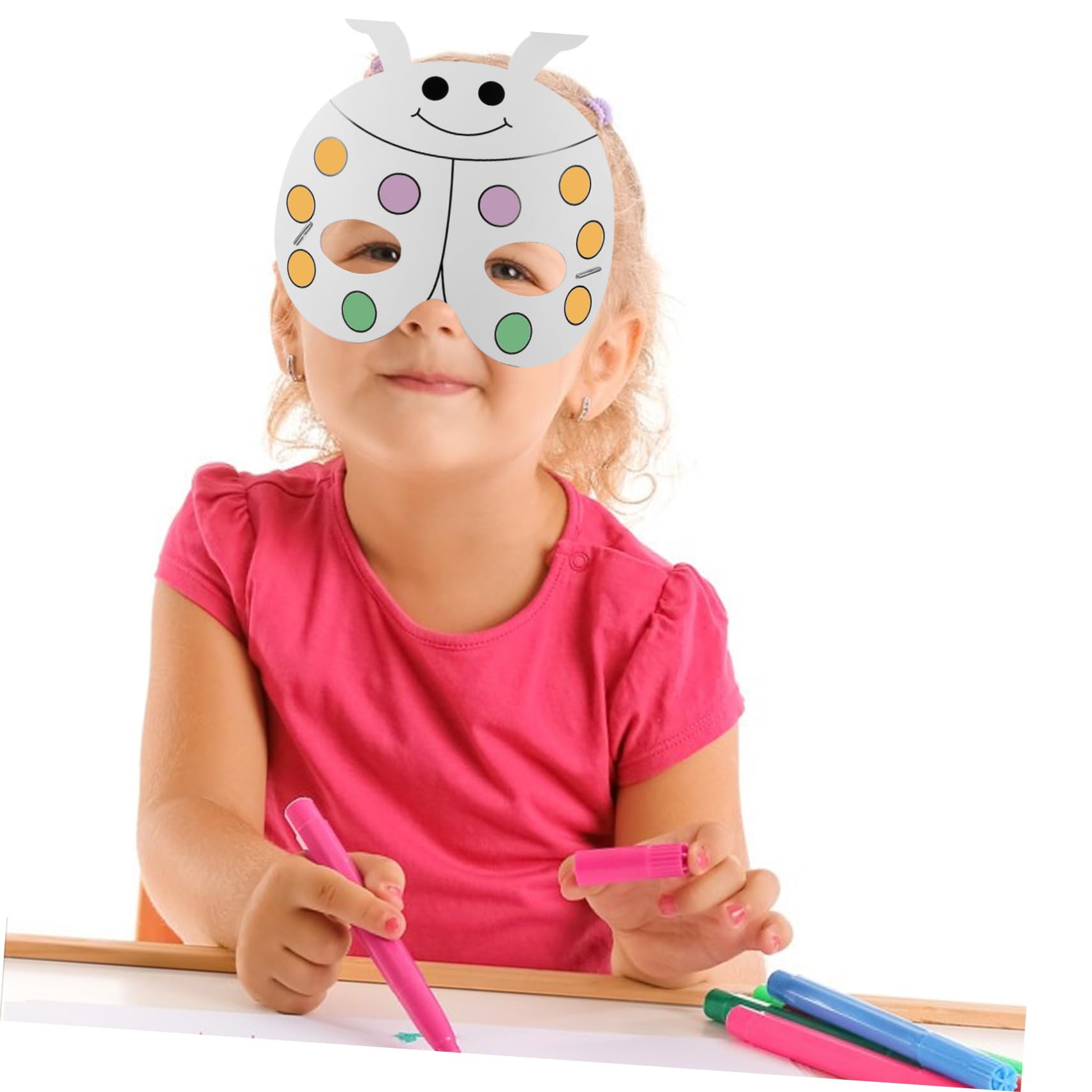 TOYANDONA Set Maschere Animali per Bambini da Colorare DIY con Pig Mask in Carta e Plastica, con Pennarelli Acquerello per Feste, Performance e Artigianato Stile Casuale