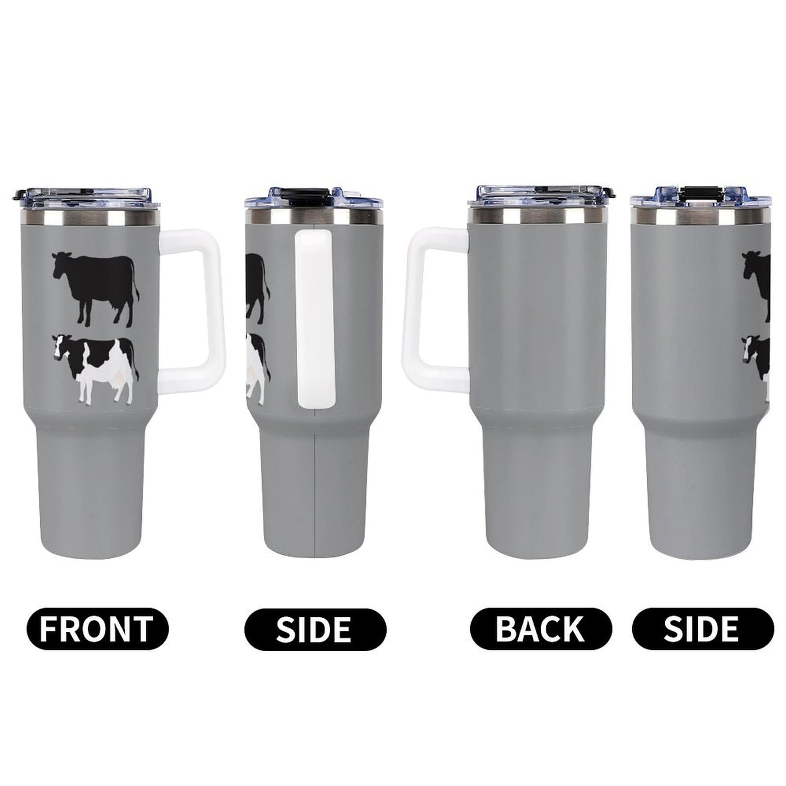 Amazon｜牛のシルエット 牛柄 タンブラー 蓋付き 車用コップ 魔法瓶