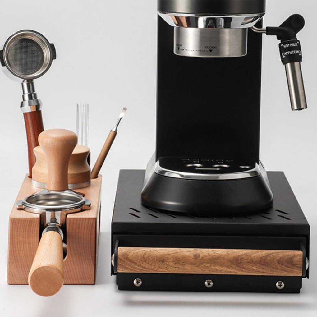 Kaffeezubehör Organizer, leicht zu reinigen, Starke Tragfähigkeit, Anti Rutsch Pad, Metall Kaffeezubehör Boxen