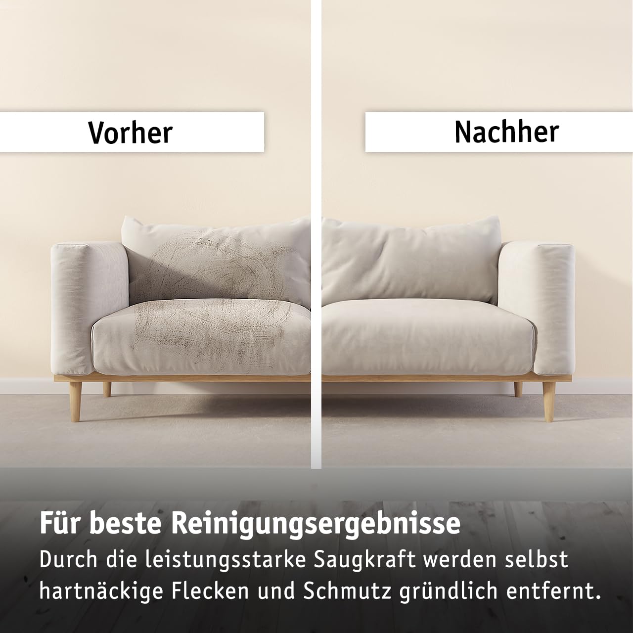 WALTER Waschsauger 1600 W, Polsterreiniger, Teppich-Reinigungsmaschine, Nasssauger, Trockensauger, schnell, effektiv, einfach zu bedienen, leistungsstarke Saugkraft, mit 20 L Auffangbehälter