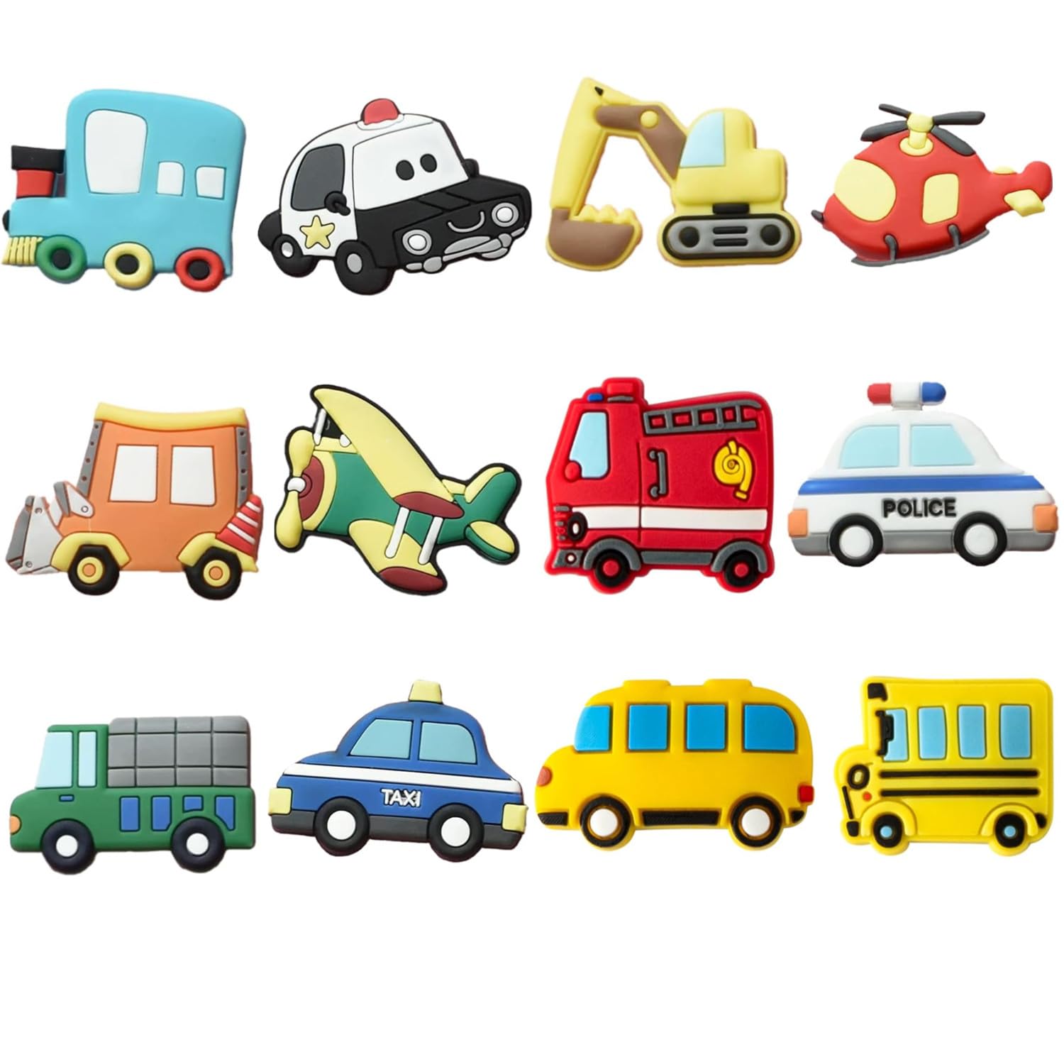 ZHAOYCSH 12PCS Vehicle Fridge Magnets – Cartoon Transportation Refrigerator Magnets for Whiteboard, Educational Learning Tool, Fun Gift for Boys Girls, Birthday Present, Kitchen Decoration